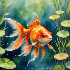 Graceful and Beautiful Swimming Goldfish