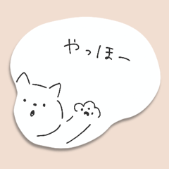 ステッカー風♡線画ねこシンプル