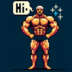 Pixel Bodybuilder Stickers @SFW