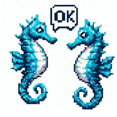 Pixel Seahorse Stickers @SFW