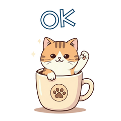 Cat Coffee Cup LINE Stamps