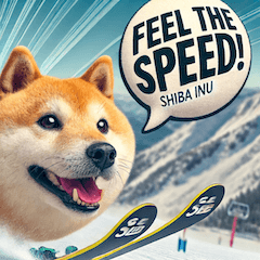 Cute Shiba Inu Skiing Stickers