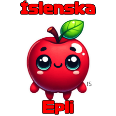 Apple Sticker with IS Text