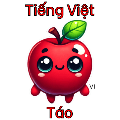 Apple Sticker with VI Text