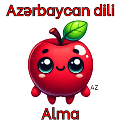 Apple Sticker with AZ Text