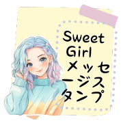 Kawaii style girl is message stickers
