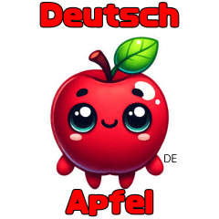 Apple Sticker with DE Text