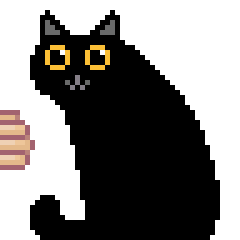 Strange Black Cat (Pixel art)