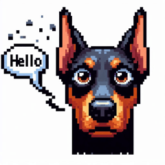 Pixel Doberman Stickers @SFW