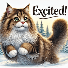 Cute Norwegian Forest Cat Stickers