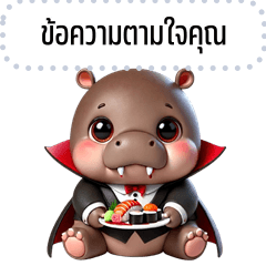 Message Stickers: Hippo Halloween