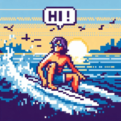 Pixel Surfer Stickers @SFW