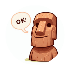 Moai statue stamp