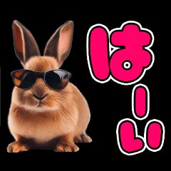 Cool Rabbit Deka-moji Colorful