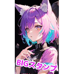 Rock punk girl with wolf ears