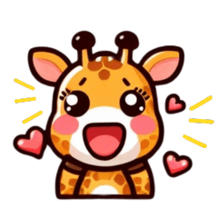 Giraffe is cute and kind.