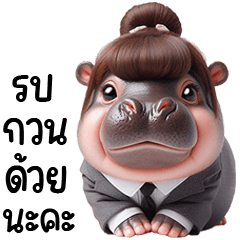 adorable Pygmy hippoOffice girl