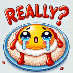 Cute Emotional Omurice Stickers @SFW