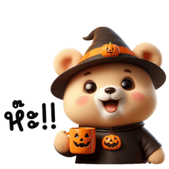 Cute white bear halloween greetings