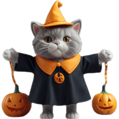 Real stuffed cat 5 Halloween!