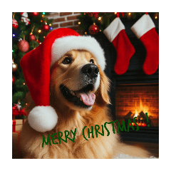 Merry Christmas cute dogs