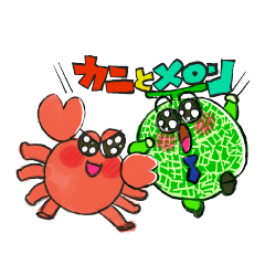 crab and melon Sticker