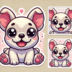 Cute French Bulldog Stickers