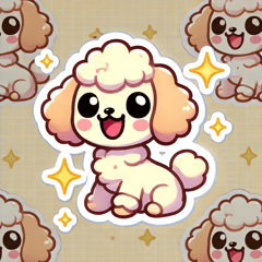 Cute Toy Poodle Stickers!