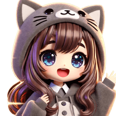 Cute cat costume girl