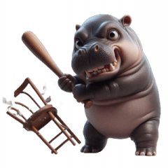 Violent Hippo Ready to Punch