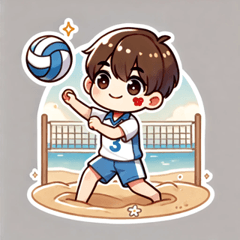 Beach Volley Boy Stickers