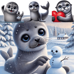 Bonnie the Playful Seal-Cute Expressions