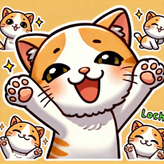 Cutest Fluffy Cat Stickers