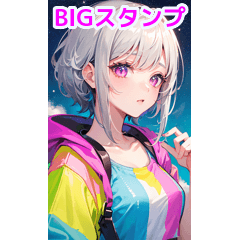 Silver-haired girls are dyed colorfully