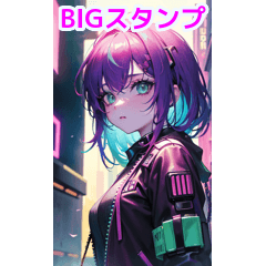 cyberpunk girl sticker