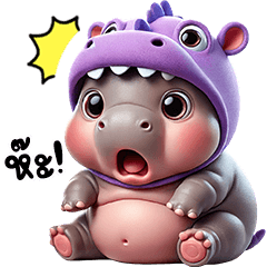 Moo Dang Baby Hippo Purple Dino