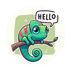 chameleon-san stamp