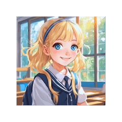 No text sticker *Animation* Blonde girl