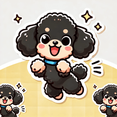 Fluffy Toy Poodle Stickers