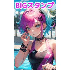 Rock punk swimsuit girls should be cute