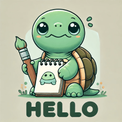 Cute alligator turtle sketchbook