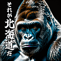 Gorilla talking about Hokkaido