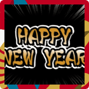 Happy New Year Golden brush writing