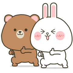 Moves well! Chubby Bear & Chubby Rabbit