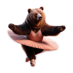 [For arrangement] Grizzly bear ballerina