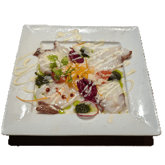 Colorful octopus carpaccio Japanese food