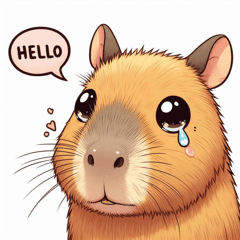 Teary-eyed Capybara Stickers @SFW