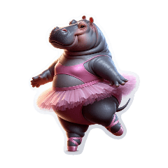 [For arrangement] Hippo ballerina