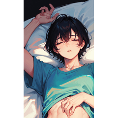 sleeping boy sticker