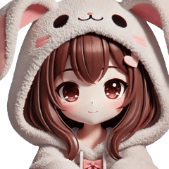 Cute rabbit costume girl